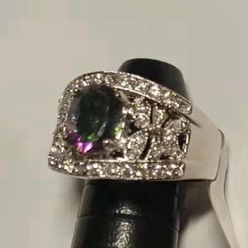 SHUNXUNZE Prabangūs vestuviniai žiedai, Papuošalai ir Aksesuarai moterims dropshipping Vaivorykštė Kubinis Cirkonis Rodis Padengtą R785 dydis 6 9