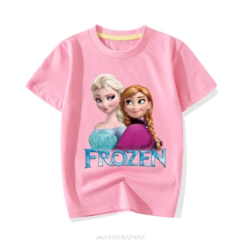 Disney vaikams tee boutique komplektus baby girl viršūnes camisetas animacinių filmų marškinėliai kalėdų drabužių bamblys berniukų vasaros elsa drabužiai