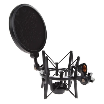 AAY-Profesionalų Mikrofoną Mic Shock Mount su Shield Išsakant Galvos Laikiklio Stovas-Laikiklis, skirtas Studijoje Transliacijos