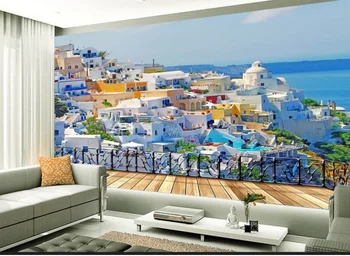 Tapetai, foto užsakymą 3d morden dekoracijos egėjo jūros gyvenimo kambario sienos dekoravimas, tapyba miegamasis, TV foną, namų dekoro