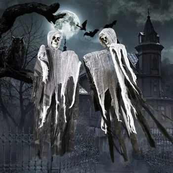 JAV Kaukolė Helovinas Kabinti Dvasios Haunted House Grim Reaper Siaubo Rekvizitai Dekoras