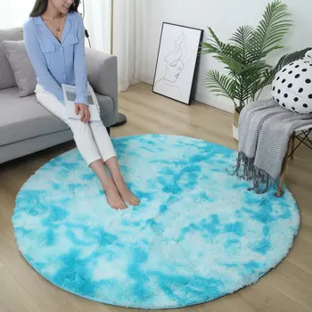 Pliušinis apvalus kilimas Japoniško stiliaus miegamojo kambarį kabo krepšys jogos kilimėlio namų Šiaurės grindų kilimėlis dažytos margas kilimas