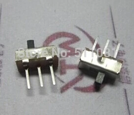 50pcs jungiklį pastumkite 2 Pozicijos mini interruptor SPDT 1P2T 3 Pin PCB Skydelis Mini Vertikalus Pastumkite Jungiklį IC