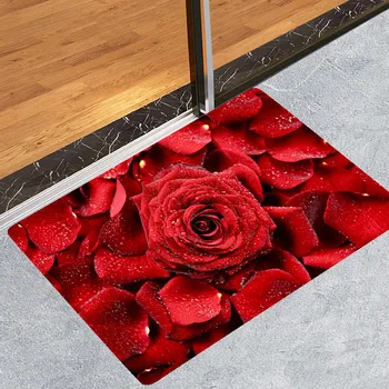 Valentino Dieną Sveikiname Doormats Raudona Rožė Spausdinimo Namų Dekoro Kilimai Kambarį, Vonios kambaryje kiliminė danga, Grindų Deocr san valentin tapis