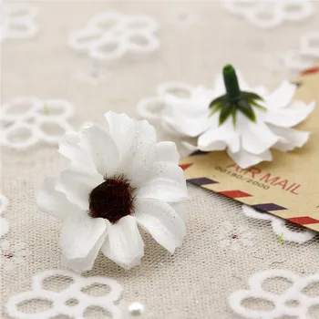10VNT 3,5 cm Mini Daisy Gėlių Vadovai Dirbtinių Gėlių Vestuvių Namų Puošybai 