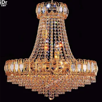 Aukso Sietynai kabo kristalų lempos lemputė, priekinis žibintas namų apšvietimo elegantiškas viešbutis lempos 50cm x 75cm H