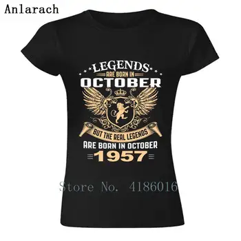 Naujos Legendos Yra Gimęs Spalio 1957, T-Marškinėliai, Didelis Pagrindinis Kietas Moterų Marškinėliai-O Kaklo Fitneso Tee Marškinėliai Vyras 2018 M. Vyras