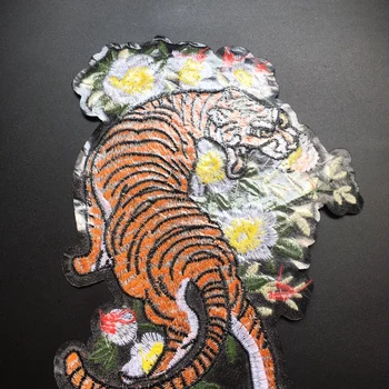 1Pair Gražių Gėlių Tigras Siuvinėjimo Lopai Drabužių Geležies 