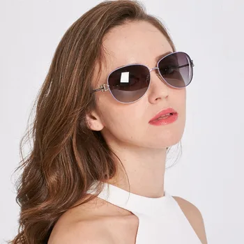 Moteriški Akiniai nuo saulės Ženklo Dizaineris Pilotas, Poliarizuoti nuo Saulės Akiniai, Akiniai gafas oculos de sol feminino moterų violetinė balta akinių