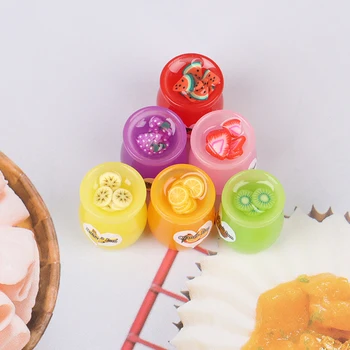 6pcs/set Dervos Lėlių Miniatiūrinės maisto, Vaisių uogiene Butelis Žaisti Mini Maisto Lėlių Virtuvės Žaislai 12*15mm