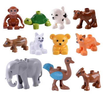 Gyvūnų Modelio Duomenys didelis Pastatas Blokas Nustato Arklių Dramblys, beždžionė vaikams mokomieji žaislai vaikams Dovanų Brinquedos