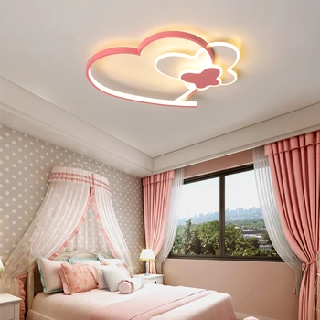 Šiuolaikinės rožinė šviesa Akrilo Dizainas LED širdies flushmount šviesos Patalpų vaikams, miegamojo lubų šviesos Kambarys Mergaitės Kambarys