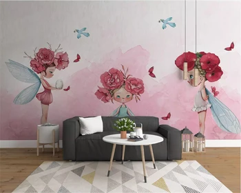 Beibehang Užsakymą stereo papel de parede 3d tapetai modernus minimalistinis abstrakti akvarelė dūmų linijos rose TV fone