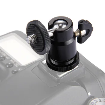 360 Laipsnių Kamera, Trikojis Mini Ballhead Kamuolį Galva blykstės ir fotoaparato kontaktinės jungties Adapteris 1/4 Varžtu Pritvirtinkite DSLR Fotoaparato Priedai