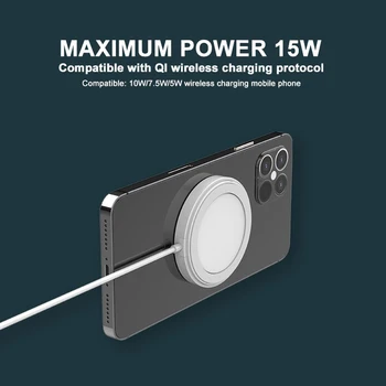 Magnetinis Įkroviklis IPhone 12 Greito Įkrovimo Pad Baterija 15W Magnetas Belaidis Kroviklis Ultra Plonas Krovimo Pagalvėlės