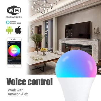 Fcmila Smart WIFI Lemputė E27 B22 RGB+BMT Smart Lemputė LED RGB Lempos Balso Kontrolės Dirbti Su Alexa 