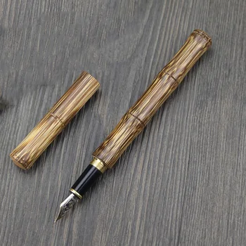 Kūrybos Rankų darbo Stripp Bambuko Fontanas Pen Varžtas Gamtos Pen Bambuko formos 0,5 mm kaip Dovana Verslui ir Biurui