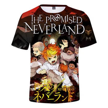 2021 3D Print T Shirt Atsitiktinis Mados Marškinėlius Vasaros Naują Atsitiktinis Vyrai/moterys/vaikai / T-shirt Pažadėjo Neverland Drabužiai