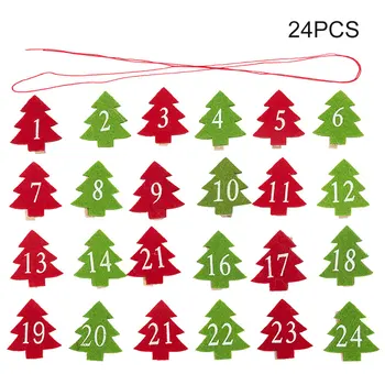 24PCS/Set Foto Įrašą Drabužius Foto Popierius Medinė pakaba su Numerį Namuose Kalėdų Dekoracijos