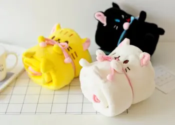 Animacinių filmų gyvūnų įdaryti lėlės pliušinis žaislas, katė, kačiukas office poilsio miega antklodė antklodė roll pagalvėlės, pagalvės mergina kalėdų dovana 1pc