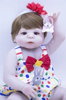 Rudų trumpų plaukų princesė Silikono Reborn Baby Lėlės rinkinys 