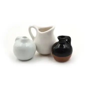 Aukštos Quality1Pcs Lėlių Miniatiūros 1:12 Mini Keramikos Puodą 