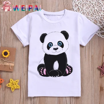 Naujausias 2019 Baby Girl Drabužiai Juokinga Kawaii Panda Mielas Animacinių filmų Berniukų Marškinėliai Mados Trumpas Rankovės Print T-shirt Vasaros Vaikų Marškinėliai