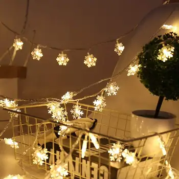 20LED Snaigės String Light Christmas Garland Pasakų LED Kamuolys Šviesos Žibintai Kalėdos Lauko Šalis Dekoro Baterija