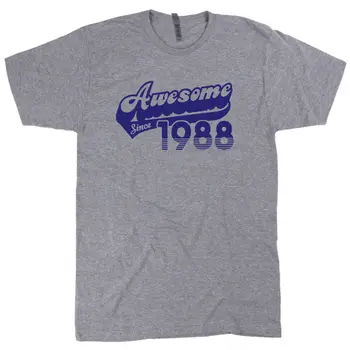 Viršūnės Cool Marškinėliai Nuostabus Nuo 1988 Marškinėliai Juokinga 30-ojo Gimtadienio Dovana Mens Moterų Derliaus Tee O-Kaklo Marškinėlius Homme