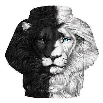 Naujas Mados Liūtas, Tigras Spausdinti 3D Gyvūnų Hoodies Hip-Hop Kostiumas Vyrams, Moterims, Unisex 3D Atspausdintas Palaidinės Kailis Dropship