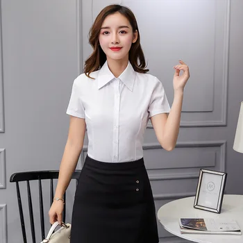 Moterims Topai Ir Palaidinės Moterų Oficialų Blusas Palaidinė Office Lady Marškinėliai Moterims Baltos Palaidinės Plius Dydžio Drabužius 2019