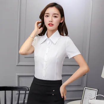 Moterims Topai Ir Palaidinės Moterų Oficialų Blusas Palaidinė Office Lady Marškinėliai Moterims Baltos Palaidinės Plius Dydžio Drabužius 2019