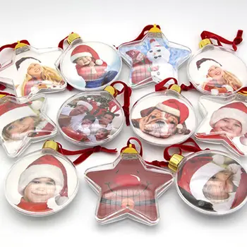 Kalėdų Kabinti skaidraus Plastiko Kalėdų Eglutės Kabančių nuotraukų Rėmelis Ornamentu Kalėdų Dovanos Valentino\'s Dieną Dekoracijos