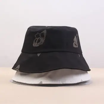 Japonijos Unisex Drugelis Spausdinti Kibiro Kepurę Harajuku Hip-Hop Trumpas Kraštų Lauko Apsaugos Nuo Saulės Reguliuojamas Žvejo Kepurė