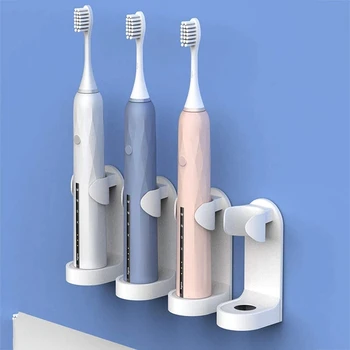 2021 m. Elektros dantų šepetėlį Turėtojas ABS Plastiko Lipni Sienos Montuojamas dantų Šepetėlis Organizatorius Vonios Dušo Kambarys 5vnt