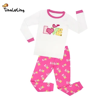 TINOLULING kūdikių mergaitės meilės pižama rinkiniai 1-8 metų lėlės drabužius 18inch vaikų sleepwear vaikai pižamos pijamas