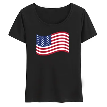 Vasaros Viršūnes JAV Vėliava Moterų Marškinėliai Amerikos Vėliava Marškinėlius Gerbėjai Nostalgija Jungtinių amerikos valstijų Vėliava Stiliaus marškinėliai Mergina Marškinėliai