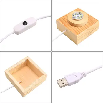 3D Spalvinga Krištolo Rutulį Krištolo Nakties Šviesos USB Plug-in LED Stalo Lempa Skaidraus Stiklo Poros Namuose, Vaikų Dovanų