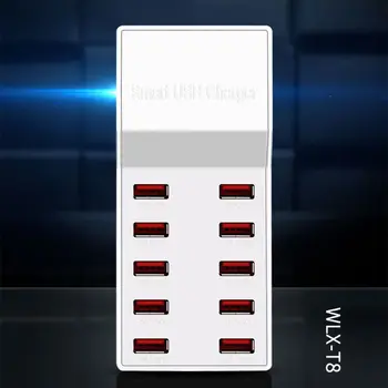 10 USB Įkroviklis Stotis Splitter 50W Mobiliųjų Telefonų Kroviklį Smart HUB IC Mokestis Universalus Maitinimo Adapteris Xiaomi 