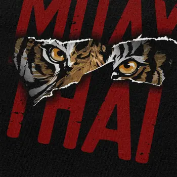 Naujovė Vyrų Muay Thai Tigras T Marškinėliai Trumpas Rankovėmis Crewneck Medvilnės marškinėliai Laisvalaikio Tailandas Kovos menų Kovotojas Dvasia Tee Viršų