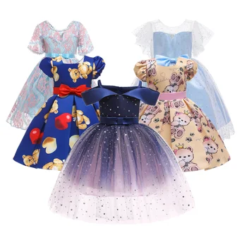 Mergaičių Drabužius 2020 Naujas Vasaros Princesė Suknelės Off-Pečių Vaikams Suknelė Žvaigždžių Tinklinio Mergaičių Suknelės Vaikams Drabužių 4-10 Metų