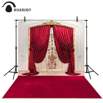 Allenjoy fondo photocall raudonų kilimų užuolaidų europos stiliaus interjerams dekoruoti žinomas profesionalus vestuvių fotografijos reklama