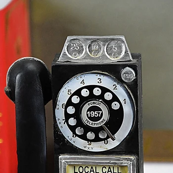 Namų Dekoro Vintage Telefono Modelis Sienos Kabo Amatų Papuošalai Retro Namų Baldai Figūrėlės Telefono Miniatiūriniai Apdailos Dovana