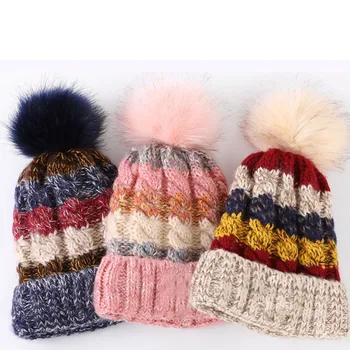Mados ponios vilnos skrybėlė, žiemą šiltas keturių spalvų siūlėmis storas vilnos skrybėlę kratinys trikotažo švarkelis atsitiktinis skrybėlę slidinėjimo 10.4