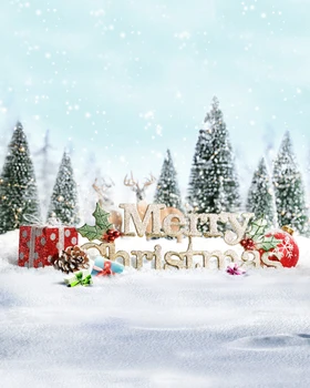 Linksmų Kalėdų vinilo audiniu sniego žiemos pušis fotografijos backdrops už naujagimio vaikai, foto studija, portreto fonas