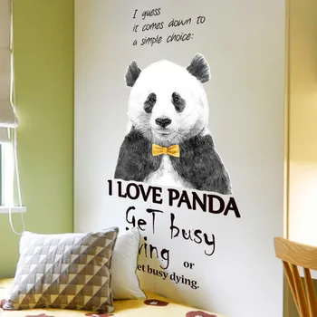 I Love Panda--Mielas Panda Vaikų Kambario Fone, Dekoratyvinės Sienų Lipdukai
