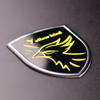 1pc Automobilių Stilius Geltonas Paukštis Shield Automobilio Emblema Decal Ženklelis Kuro Bžūp Apima aplinkosaugos ¾enklelis