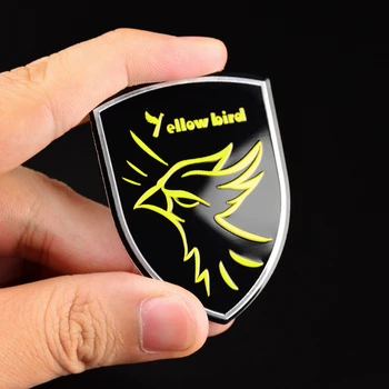 1pc Automobilių Stilius Geltonas Paukštis Shield Automobilio Emblema Decal Ženklelis Kuro Bžūp Apima aplinkosaugos ¾enklelis