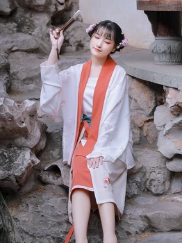 Daina stiliaus Palaidinė su suspender ir sukasi sijonas Moterys kasdien Hanfu Kinų stiliaus moteriški dėvėti Madingi moterų drabužiai