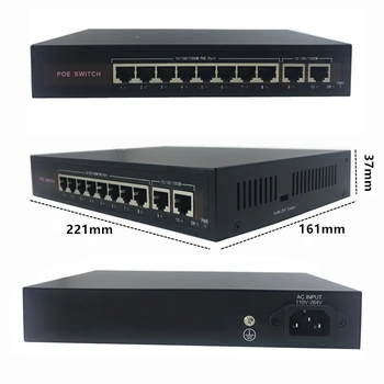 48V Ethernet POE switch su Uosto IEEE 802.3 af/šiuo Tinka IP kameros/Wireless AP/VAIZDO kamerų sistema 5/8 10/100Mbps